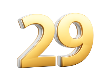 3 Boyutlu Altın Parlak 29 Numara Gümüş Dış Çizgili 29 numara