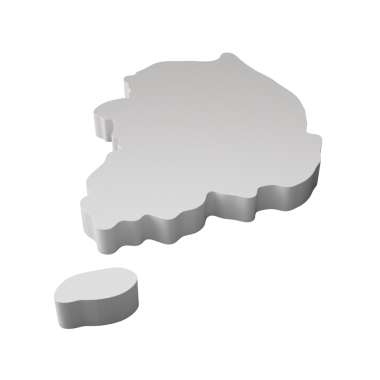 Güney Kore 3D harita coğrafya haritası ve topoloji haritası 3D illüstrasyon