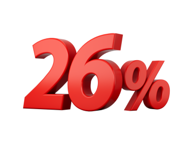 3d Kırmızı% 26 Yüzde 26 İşaret 3D illüstrasyon