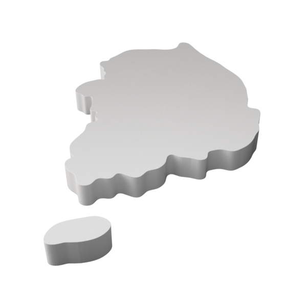 Güney Kore 3D harita coğrafya haritası ve topoloji haritası 3D illüstrasyon