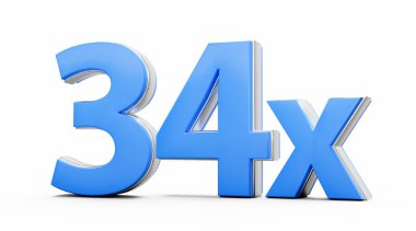 Mavi 34x 34 x veya 34 kez Reklam ve Dinamik Satış Sunumları 3D