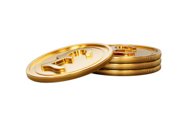 3D Yığın Altın İngiliz Pound Sikkeleri Parlak Yuvarlak Paralar Yığın 3D İllüstrasyon