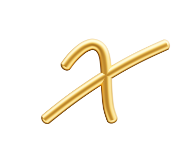 3d Altın Parlak Harf X Alfabesi X Yuvarlak Şişirilebilir Yazı Tipi 3d Görüntü