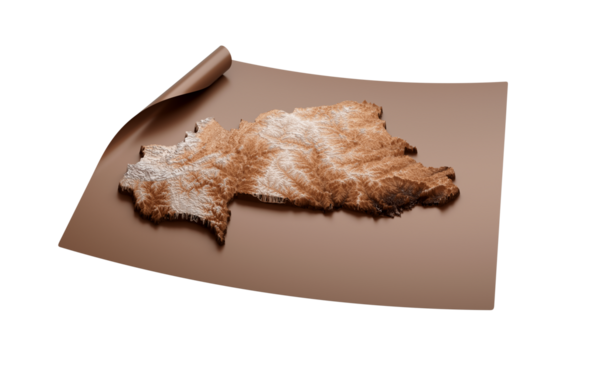 Burkina Faso 'nun Eski Tarz Kahverengi Haritası Paket Kağıt Çarşaf Üzerinde, 3 boyutlu illüstrasyon