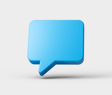 3D Mavi sohbet simgesi, mesajı, iletişimi ve konuşmayı sembolize ediyor. 3d illüstrasyon