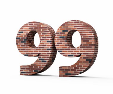 Tuğla Duvarı 9999 haneli Tuğla Duvarı 3D Görüntü