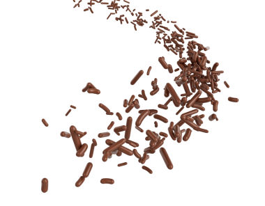 Chocolate Sprinkles For Cakes Or Meises Coming In The Air 3D Illustration