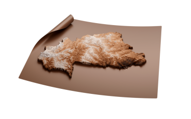 Burkina Faso 'nun Eski Tarz Kahverengi Haritası Paket Kağıt Çarşaf Üzerinde, 3 boyutlu illüstrasyon