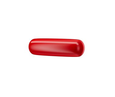 3D kırmızı eksi sembol, modern, parlak ve minimalist tasarımı var. 3d illüstrasyon
