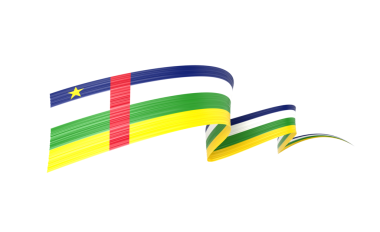 3d Orta Afrika Cumhuriyeti Bayrağı 3d Dalgalı Parlak Kurdele 3d Görüntü