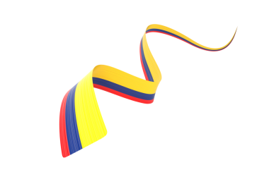 Kolombiya 'nın 3d Bayrağı 3d Dalgalı Parlak Kolombiya Kurdelesi 3d Görüntü