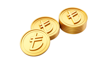 3d Altın Türk Lirası Yığını Parlak Yuvarlak Paralar 3d Resim