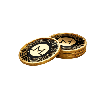 3D Altın Kripto Para Yığını Monero Yuvarlak Paralar Yığını 3D İllüstrasyon