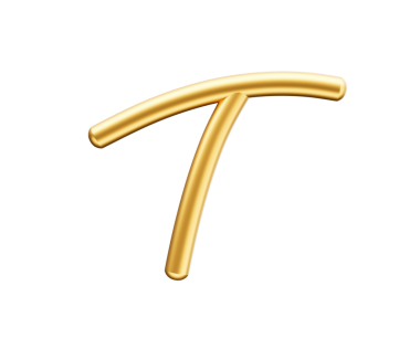 3d Altın Parlak Harf T Alfabe T Yuvarlak Şişirilebilir Yazı Tipi 3d Görüntü