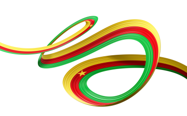 3d Kamerun Bayrağı 3d Dalgalanan Kurdele, 3D Görüntü