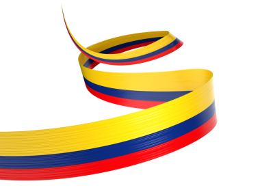 Kolombiya 'nın 3d Bayrağı 3d Parlak Sallanan Kolombiya Kurdelesi 3d Görüntü