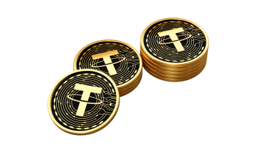 3d Altın Kripto Para Yığını USDT Bozuklukları Yığını 3d İllüstrasyon