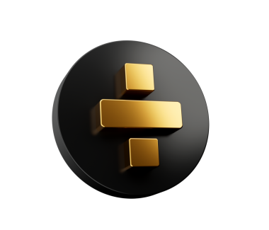 Altın 3d matematik sembolleri böl simgesi - 3B illüstrasyon