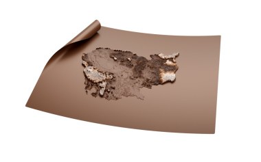 Kamboçya 'nın Eski Tarz Kahverengi Harita Kağıt Çarşaf Üzerinde, 3 boyutlu illüstrasyon
