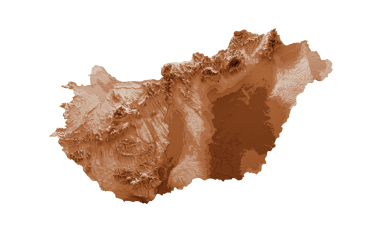 Macaristan haritası eski tarz, kahverengi grafikler antika Vintage tarzında. Yüksek detaylı 3d illüstrasyon