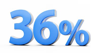 Beyaz Arkaplanda Metalik Işıltılı% 36 Parlak Mavi 3D Görüntü