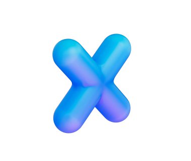 Pürüzsüz, mat mavisi kaplamalı ve yumuşak ışıklandırmalı parlak bir çarpma sembolü. 3d illüstrasyon