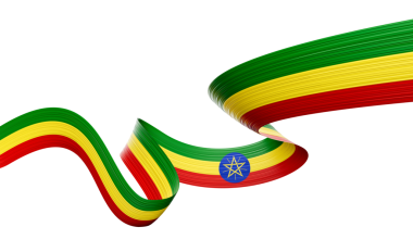 Etiyopya 'nın 3d Bayrağı 3d Etiyopya' nın Parlak Dalgalı Bayrağı 3d Görüntü