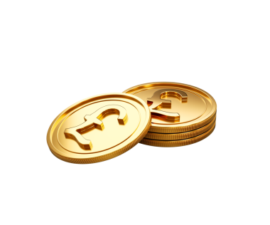 3D Yığın Altın İngiliz Pound Sikkeleri Parlak Yuvarlak Paralar Yığın 3D İllüstrasyon