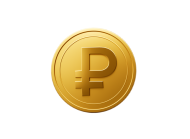 3D Altın Parlak Rus Rublesi 3D Görüntü