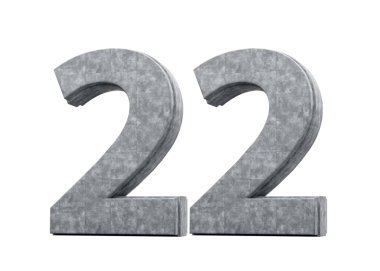 Beton Numara 22 Gri Beton Taştan Yapılan 22 haneli 3D Görüntü
