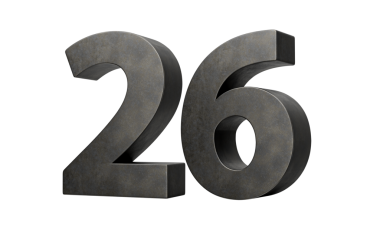 26 numara Gri Düz Yapımlı 26 haneli Demir 3 boyutlu Görüntü