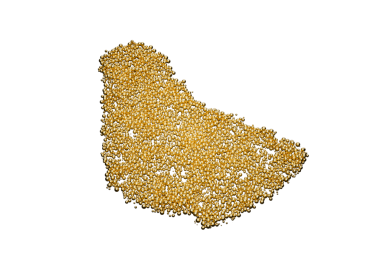 Barbados Haritası Yüksek Kaliteli Altın Parlak Metalik Boncuklar veya Taşak 3B İllüstrasyondan Yapılmış