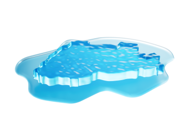 Su Bhutan 'ın Buz Haritası Küresel Isınma Buzulunu Eriten Derin Mavi Su 3D Görüntü