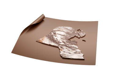 Kuveyt Eski Tarz Haritası Açık Harita Kağıt Kağıt Tabaka 3d ResimleriComment