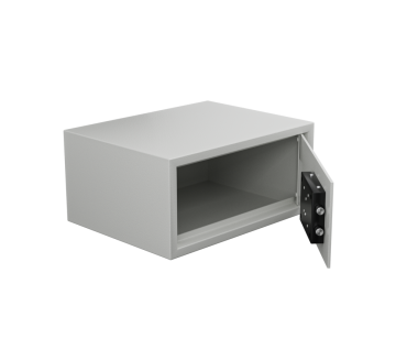 Güvenli depolama için beyaz kapaklı çelik kasa dolabı.