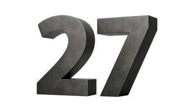 27 numara Gri Pürüzsüz Yapım Demir 3 boyutlu Görüntü