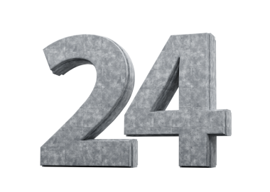 Beton Numara 24 Gri Beton Taştan Yapılan 24 haneli 3D Görüntü