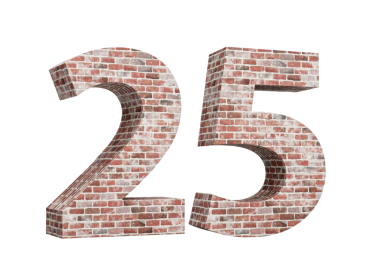 25 numara. Eski Grunge Duvarı 'ndan yapılma. 3 boyutlu resim.