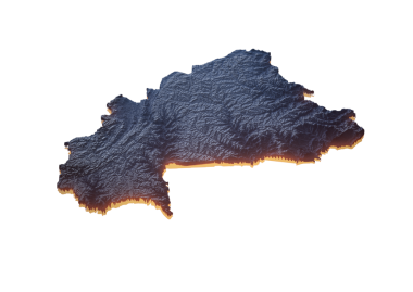 Burkina Faso Haritası Tek Renkli Parıltı Haritası Kusursuz Desen 3D Görüntü