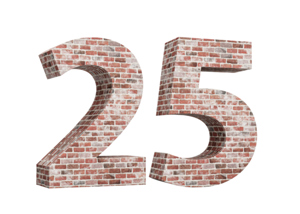 25 numara. Eski Grunge Duvarı 'ndan yapılma. 3 boyutlu resim.