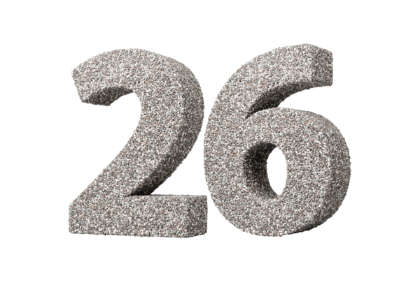 Kaya parçalarından ya da Gravels 3D Illustration 'dan yapılmış 26 numara.