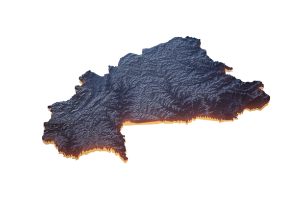 Burkina Faso Haritası Tek Renkli Parıltı Haritası Kusursuz Desen 3D Görüntü