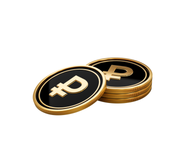 Parlak Altın ve Siyah Rus Rublesi Yuvarlak Bozuk Paralar Yığını 3D Resimler