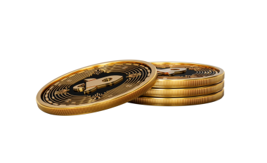 3D Altın Kripto Para Birimi Yıldız Lumens Yığını 3D Görüntü