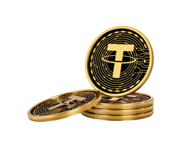 3d Altın Kripto Para Yığını USDT Bozuklukları Yığını 3d İllüstrasyon