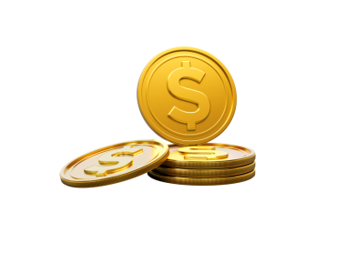 3D ABD Doları Yığını Parlak Yuvarlak Paralar Yığını 3D İllüstrasyon