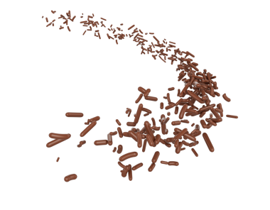 Chocolate Sprinkles For Cakes Or Meises Coming In The Air 3D Illustration