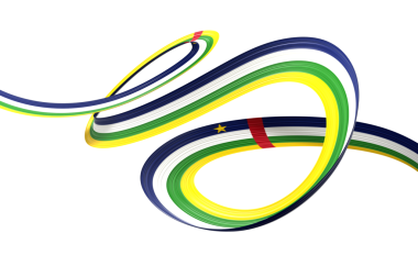 3d Orta Afrika Cumhuriyeti Bayrağı 3d Parlak Dalgalı Kurdele 3d Görüntü