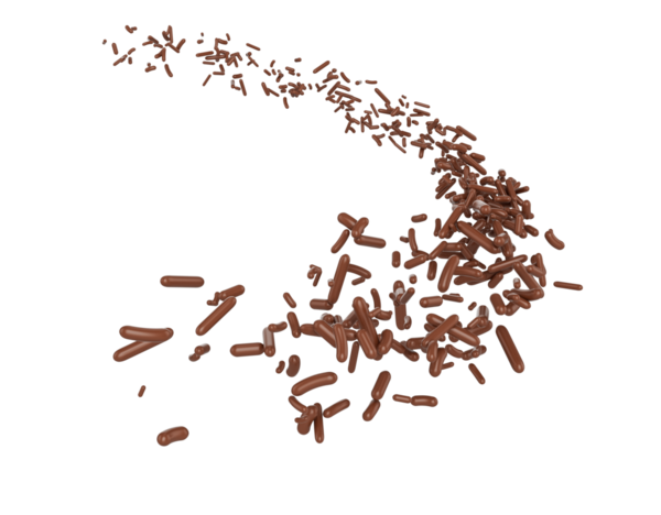 Chocolate Sprinkles For Cakes Or Meises Coming In The Air 3D Illustration