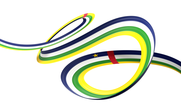 3d Orta Afrika Cumhuriyeti Bayrağı 3d Parlak Dalgalı Kurdele 3d Görüntü